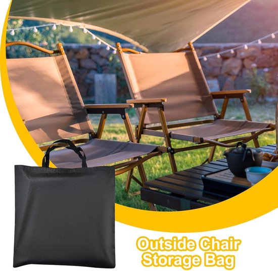 Draagtas Klapstoel - Campingzak Opbergtas - Reizen en Picknicken - Stevig Oxford Materiaal - 76 x 56 cm - Zwart — afbeelding 4