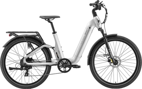 TTGO E-SUVO S6 - Full Suspension E-MTB 27,5 inch - 48V 15Ah Accu - Tot 120 km Actieradius - 70Nm Koppel - 250W Achterwielmotor - Hydraulische Schijfremmen - Shimano 7 Versnellingen - Zilver van TTGO — afbeelding 2