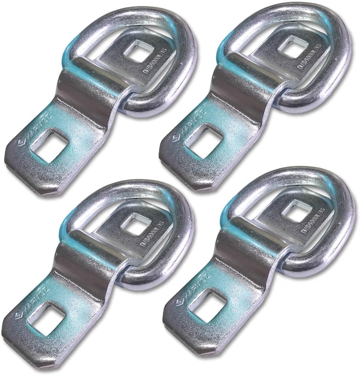 Tie Down Ankers - D-ringen Bevestiging - Vracht Zekeren - Massief Staal - 4 Stuks - Zilver