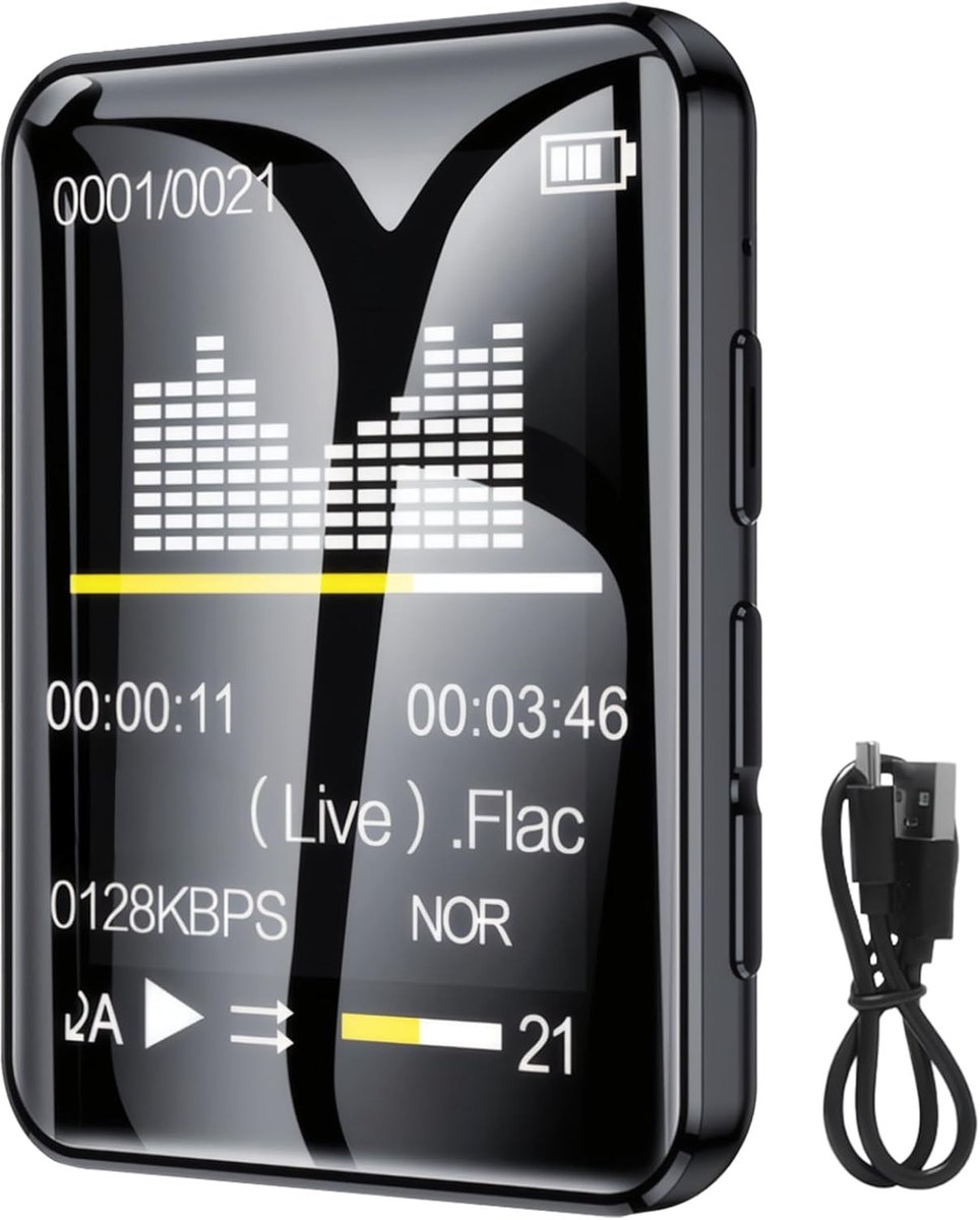 Muziekspeler - Digitale speler - Muziek luisteren - Draadloos 5.3 - 128GB - Zwart