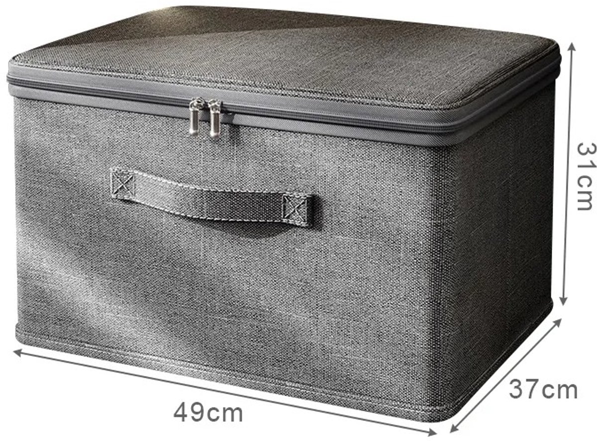 1 stuks kledingopbergdoos met rits, grote capaciteit, opvouwbare organizer voor kleding en dekens, kastorganizer, opbergdoos voor ondergoed, 49 x 37 x 31 cm