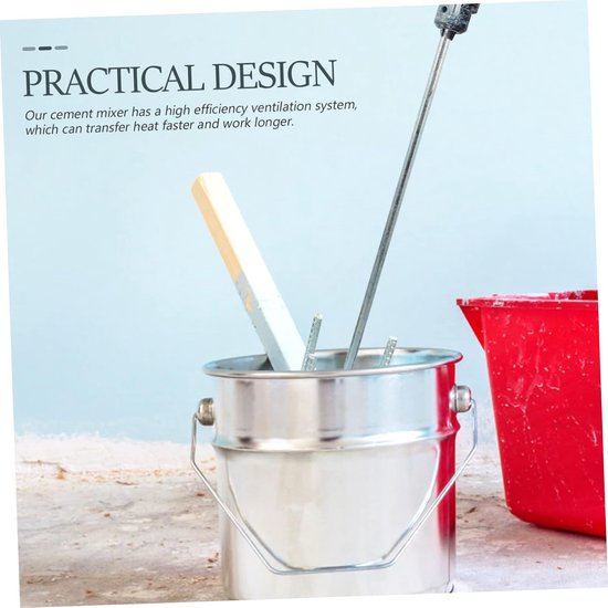 Mixer Opzetstuk - Boor Mixer - Materiaalmengen - Roestvrij Staal - 48.7x11cm - Zilver — afbeelding 2