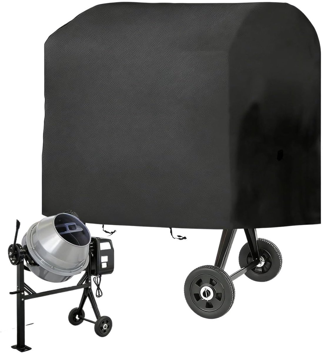 Betonmixerhoes - Cementmixer beschermhoes - Bescherming tegen weer - Waterdicht en UV-bestendig - 130x80x110 cm - Zwart