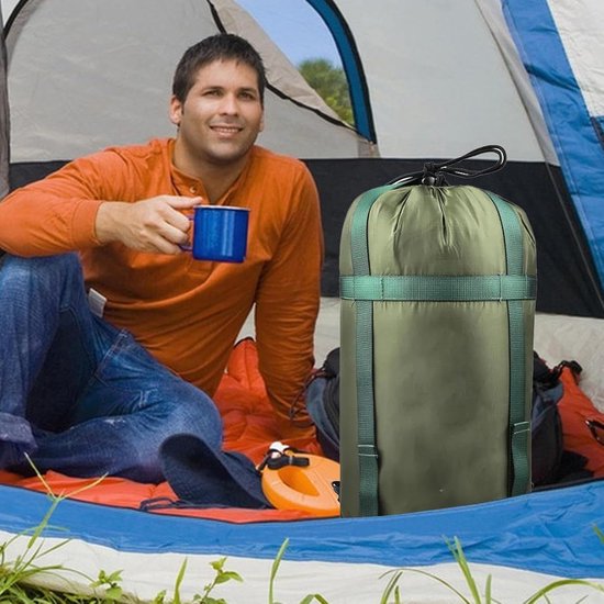 Slaapzak Tas - Opbergzak - Outdoor Avontuur - Scheurbestendig Materiaal - 10-25°C - Leger Groen — afbeelding 2