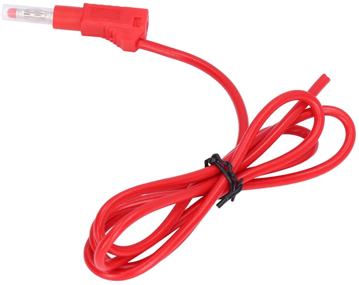 Banaanstekker Meetsnoer - Testkabel Aansluitkabel - Elektrisch Testen - Goede Geleiding - 4 mm - Rood
