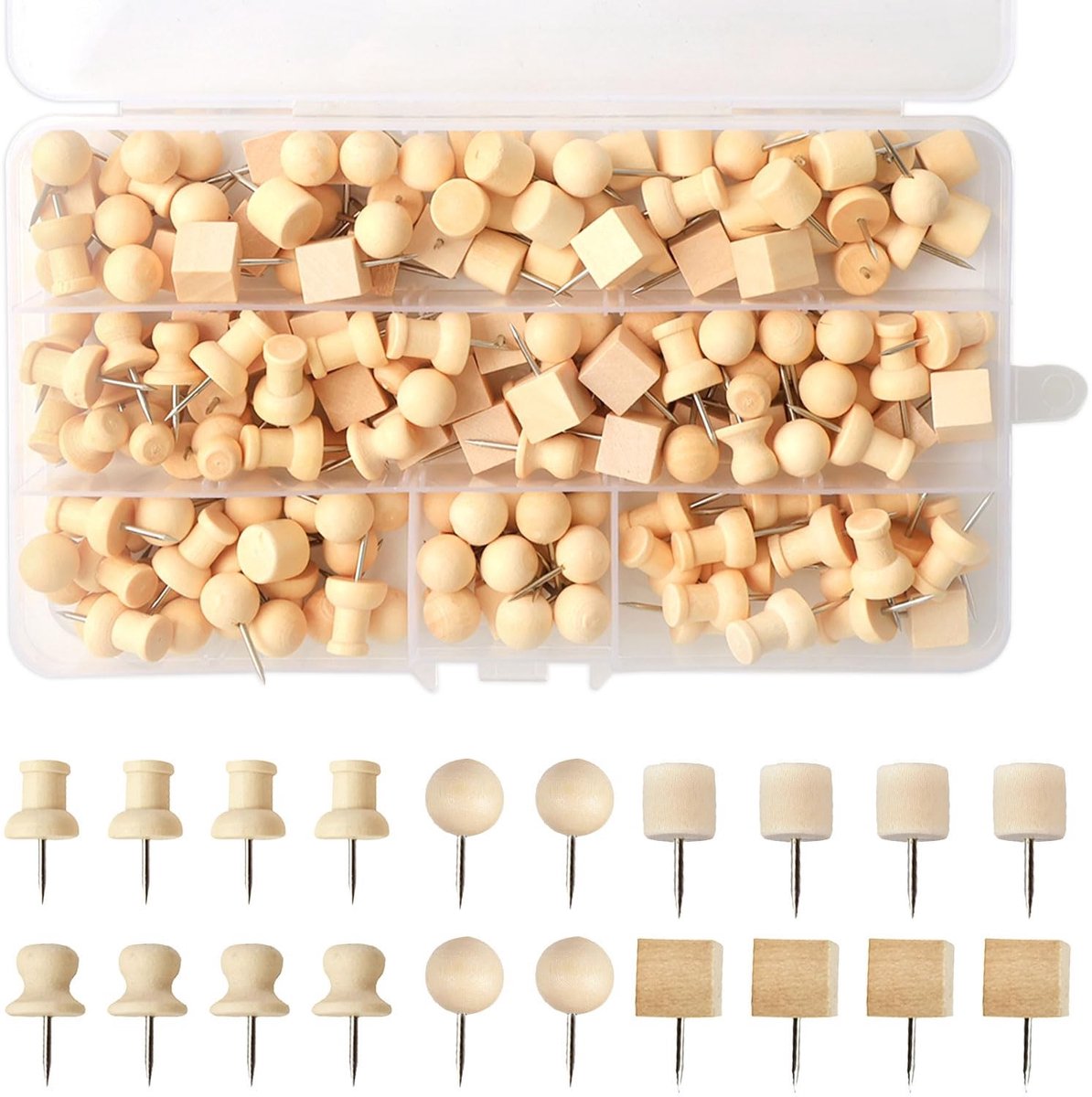 SolidKeus - Set van 180 Ronde Kop Punaises met Opbergdoos