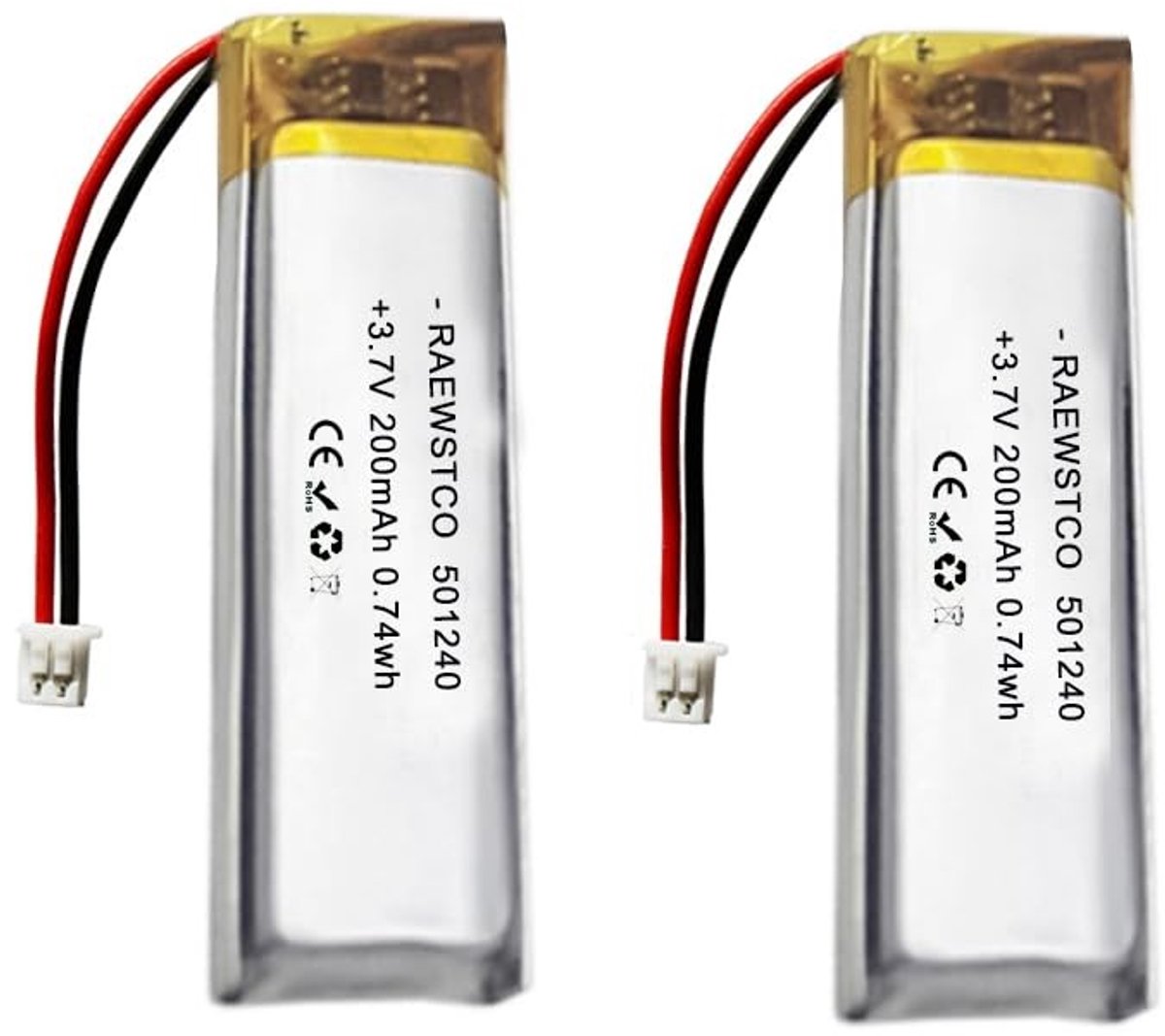 SolidKeus - Set van 2 Polymeer Lithiumbatterijen 200 mAh voor Beauty-Apparaten