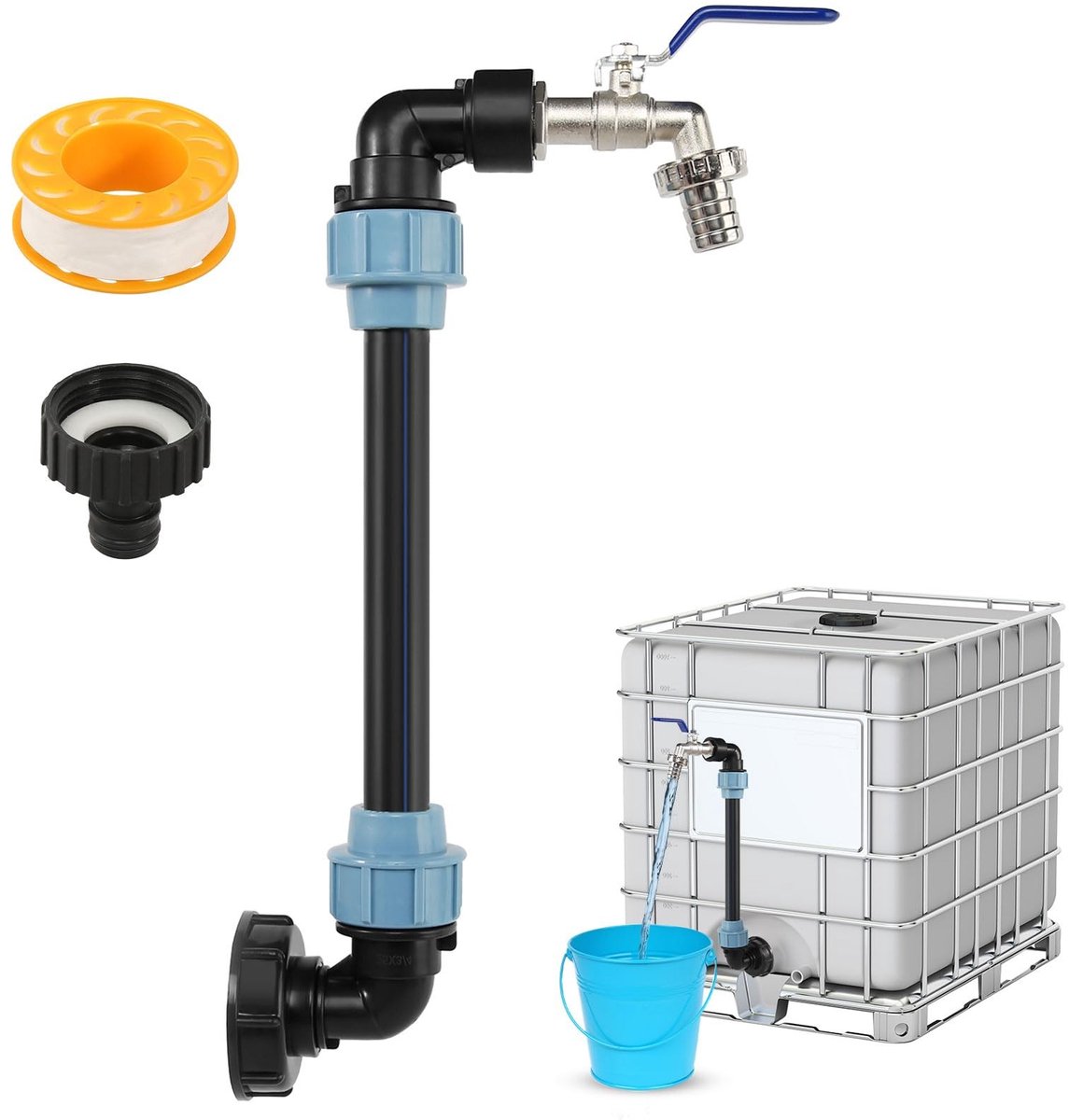 SolidKeus - IBC Tank Gooseneck met Waterafsluiter