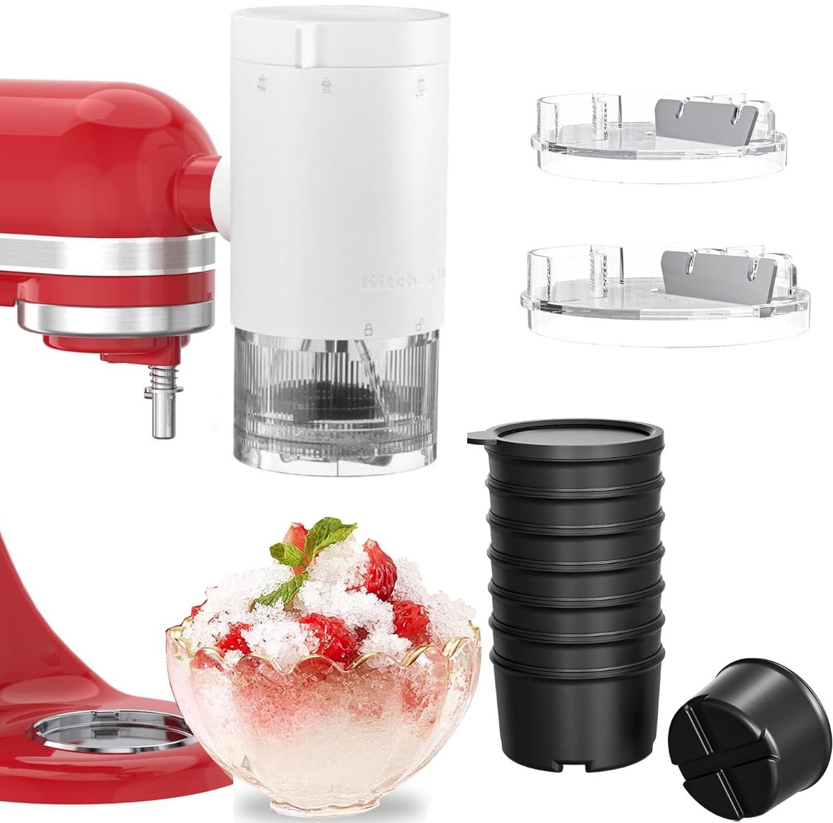 SolidKeus - IJs Schraper Accessoires voor Standmixer met 8 IJs Mallen