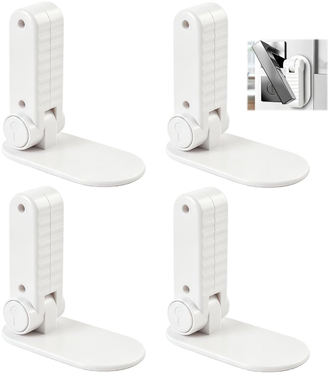 SolidKeus - Set van 4 Zelfklevende Babydeurvergrendelingen zonder Boren