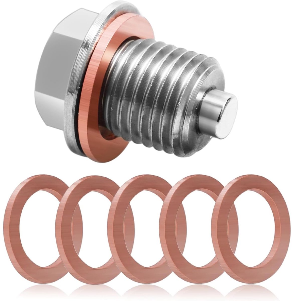 SolidKeus - Magnetische Olieaftapplug M14x1.25 met 5 Afdichtringen