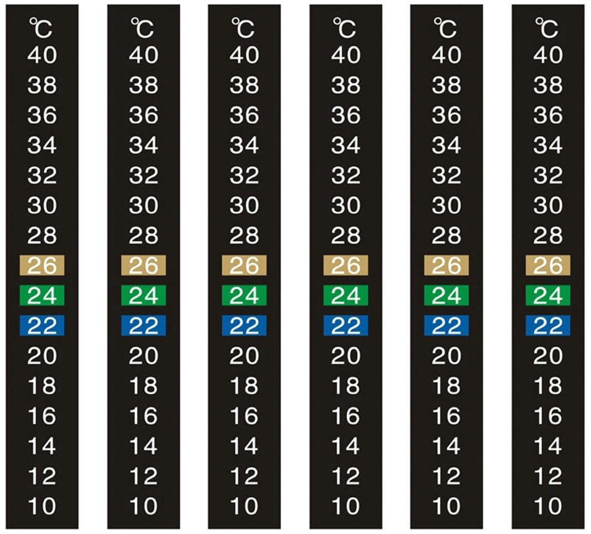 SolidKeus - Set van 6 Zelfklevende Thermometers voor Aquariums