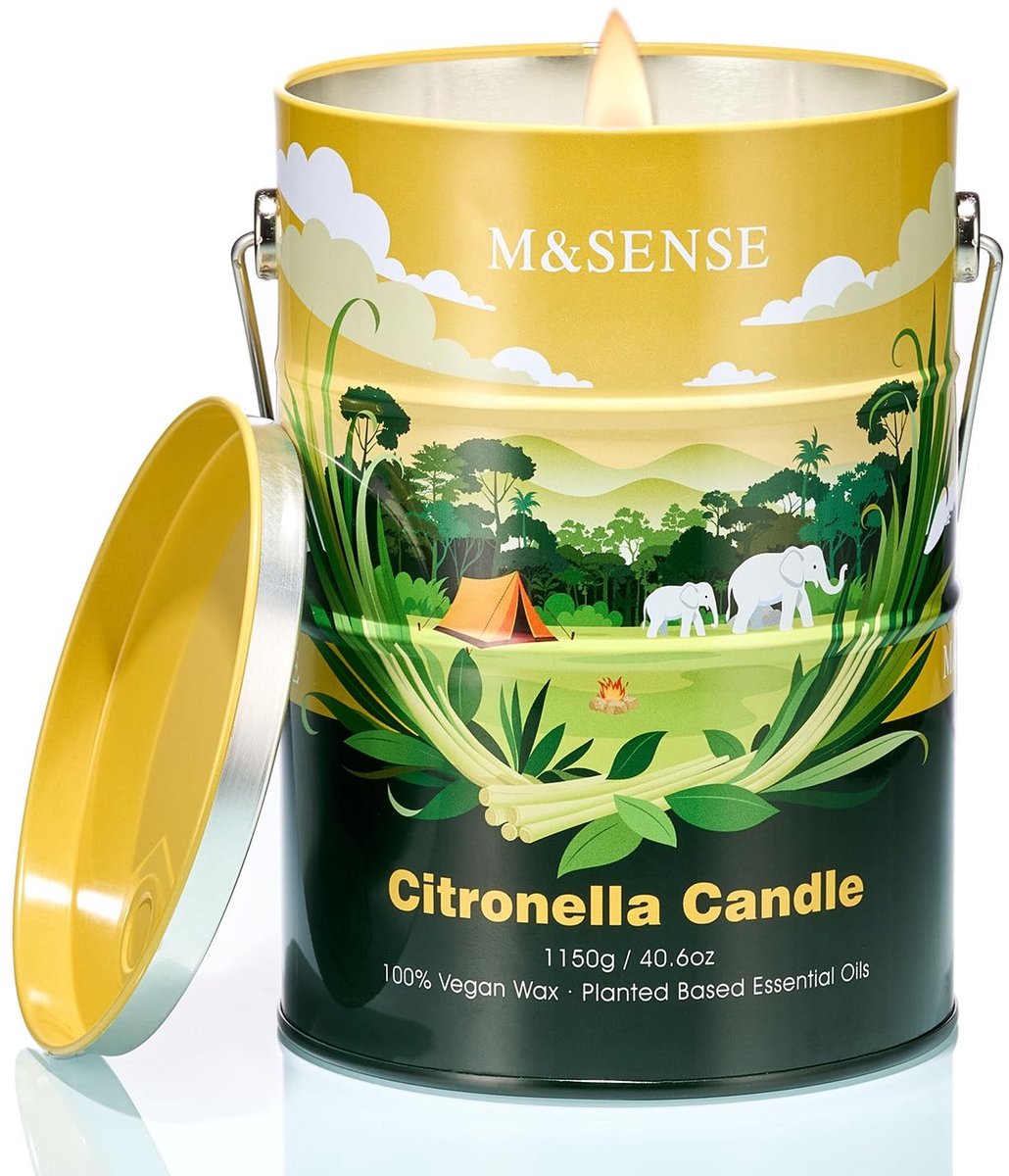 SolidKeus - Citronella Eucalyptus Geurkaars, 470g Natuurlijk Sojawas met 100 Uur Brandduur