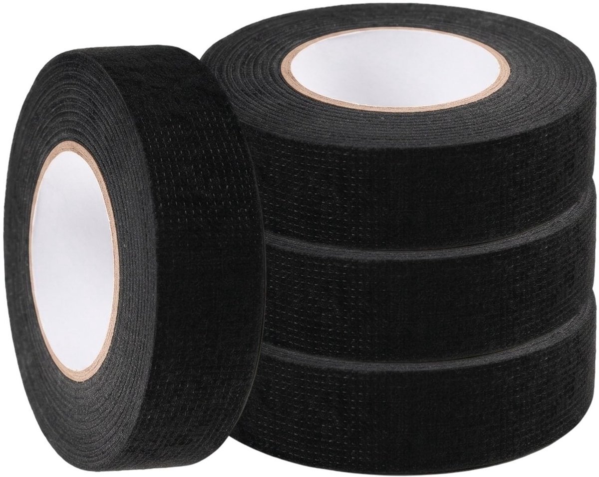 SolidKeus - Set van 4 Zwarte Isolatietape van Stof