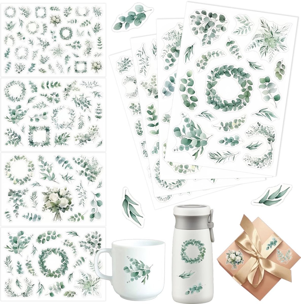SolidKeus - Set van 8 Vintage Wedding Stickers voor Fotoalbums