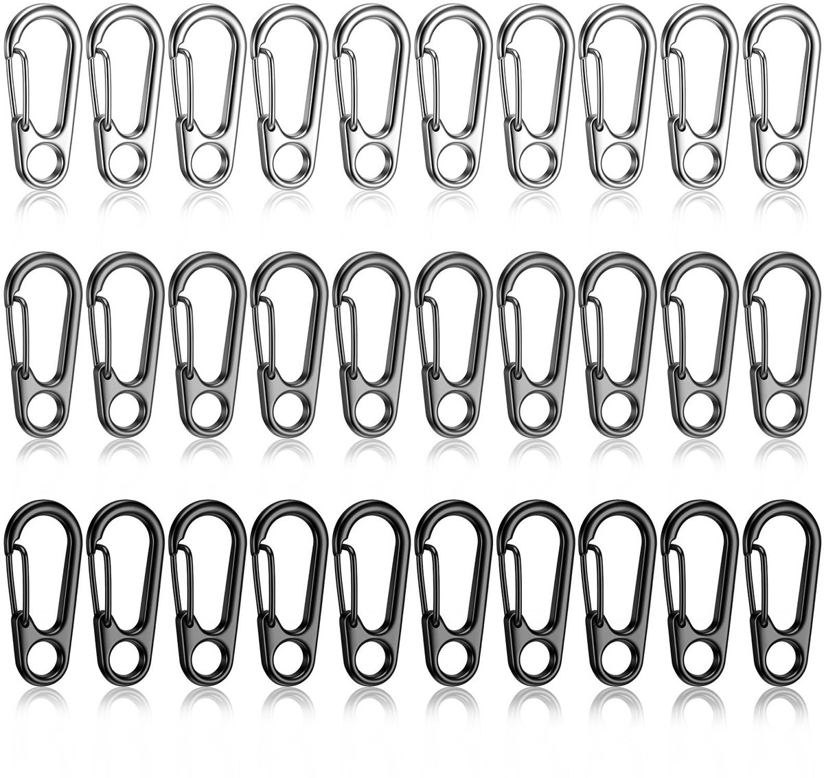 SolidKeus - Set van 30 Mini Karabijnhaken voor Outdoor Activiteiten