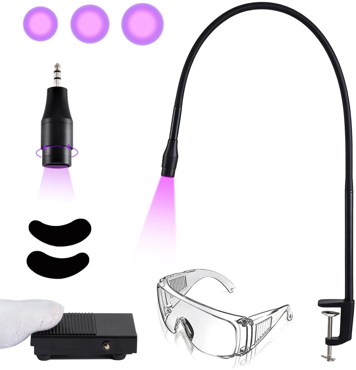 SolidKeus - 10W UV Eyelash Lamp met Verstelbare Gooseneck