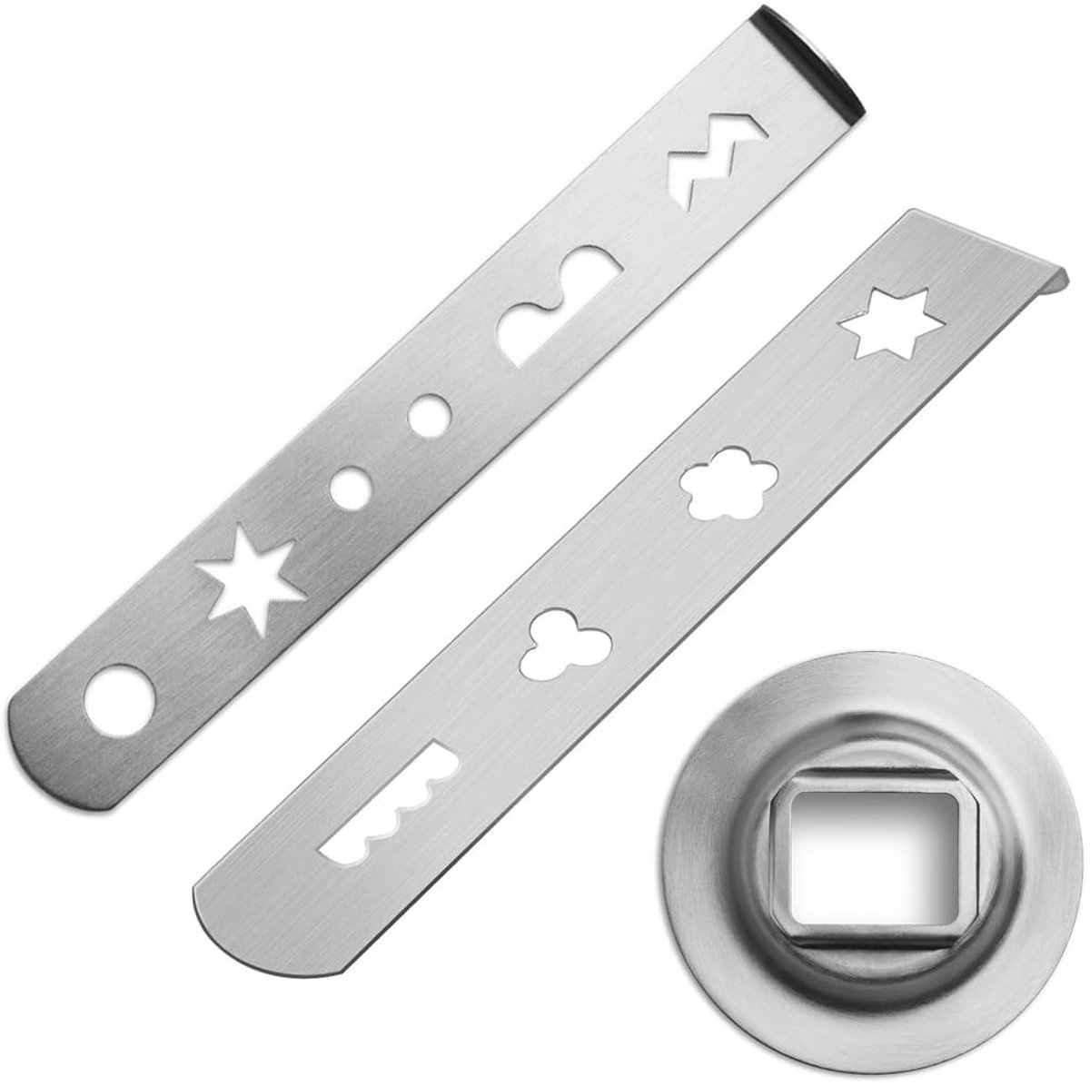 SolidKeus - Set van 3 Spuitmondjes voor Vleesmolen, Roestvrij Staal