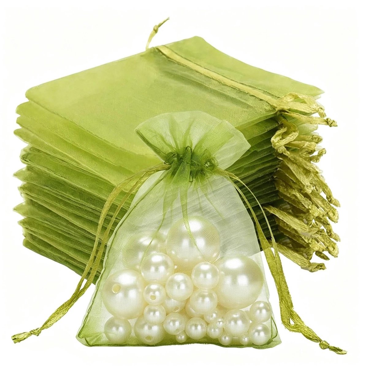 SolidKeus - Set van 100 Kleine Witte Organza Gift Bags 7x9cm