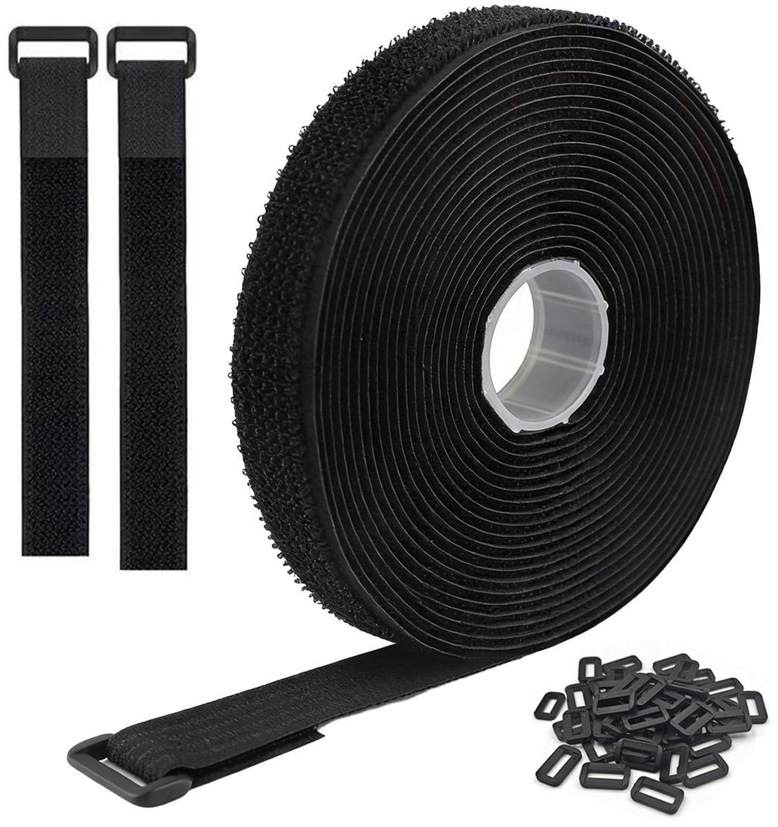 SolidKeus - 10m Klittenband Kabelbinder met 50 Gespen