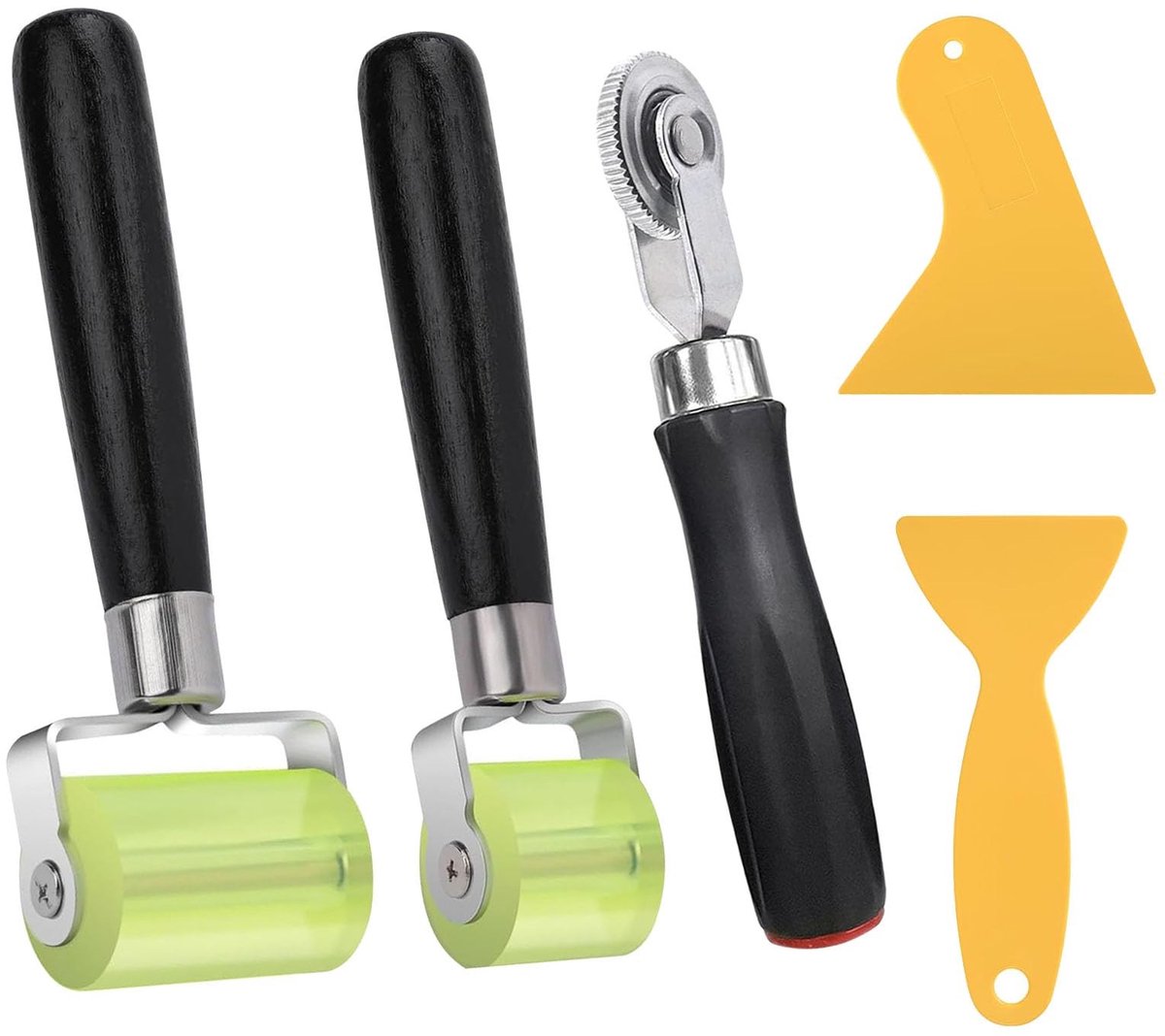 SolidKeus - Set van 3 Drukrollers met Schrapers voor Precisiewerk