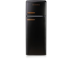 DOMO DO91778R Retro Koelvriescombinatie - D - 206 L - Mat Zwart