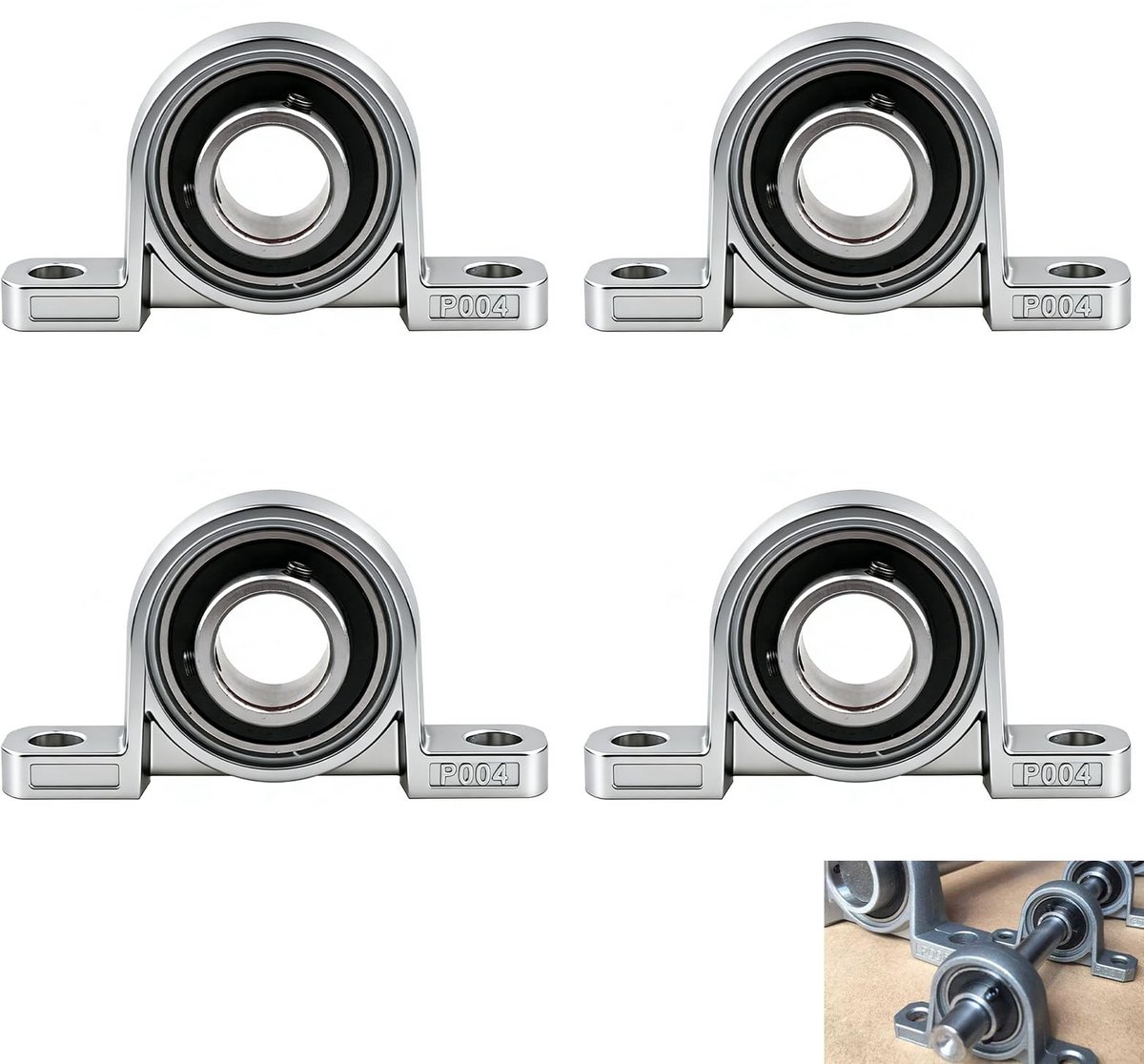 SolidKeus - Set van 4 Lagere Bearing met Houder voor Machines
