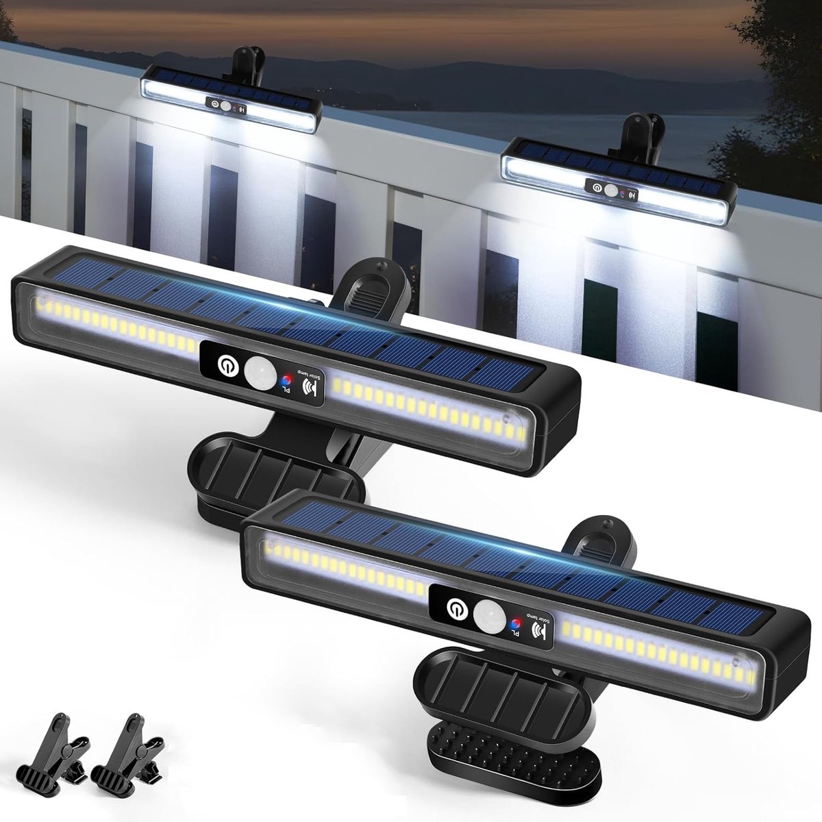 Buitenverlichting Op Zonne-Energie - Opklembare Solar Tuinverlichting - Beveiligingslamp Met Bewegingssensor - 3 Standen