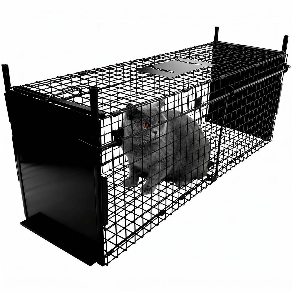 Elzusha - Dierenkooi Val Dubbele Deur Metaal 80x33x27 cm Humane Val