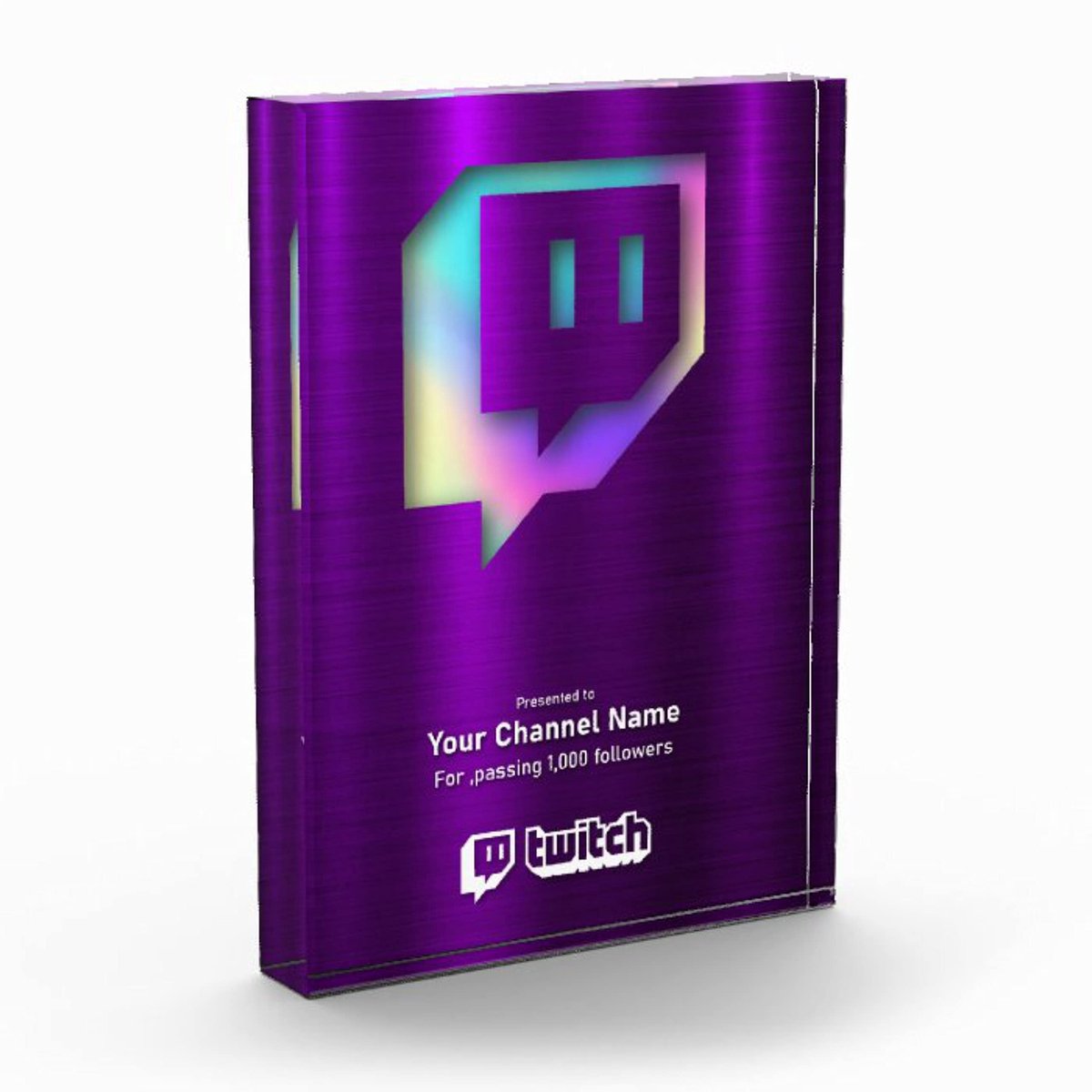 Elzusha - Twitch Streamer Volger Award Plaquette - Gepersonaliseerd - Holografisch