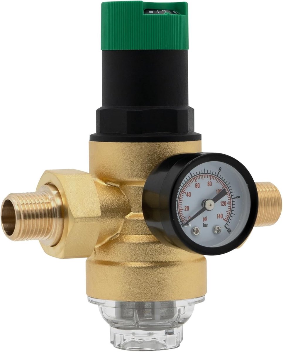SolidKeus - Waterdrukregelaar met Manometer en Filter 1/2 Inch