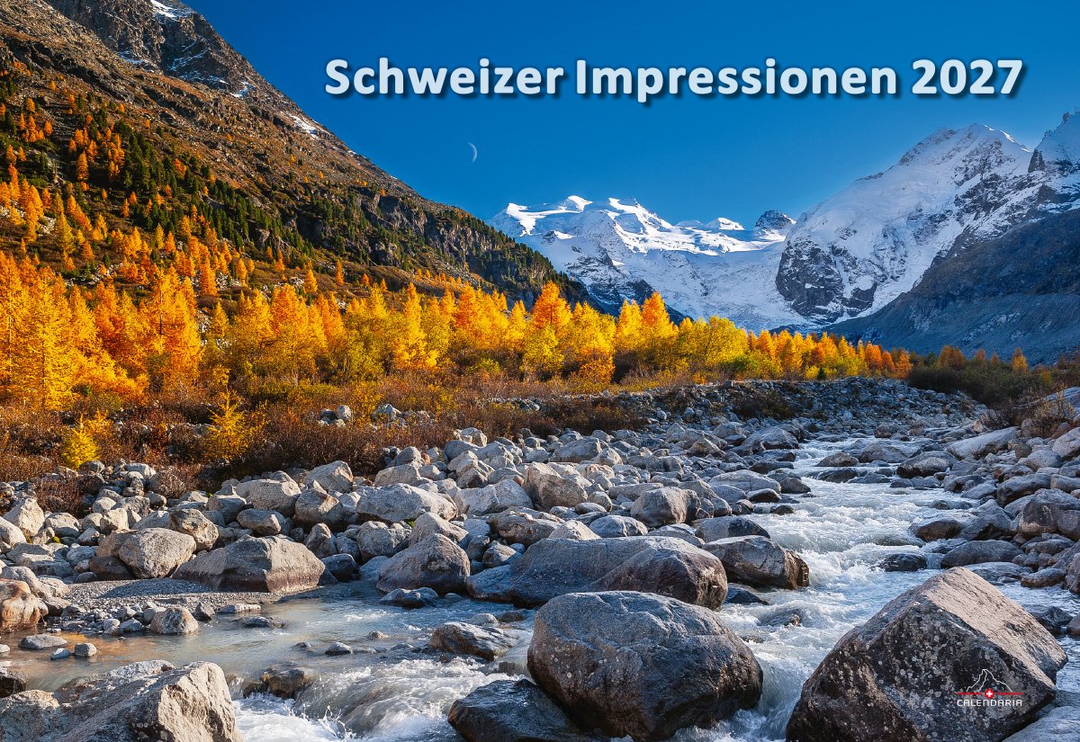 Calendaria - Wandkalender - Schweizer Impressionen 2027 - Zwitserland - Kalender - Formaat: 48 x 33 cm