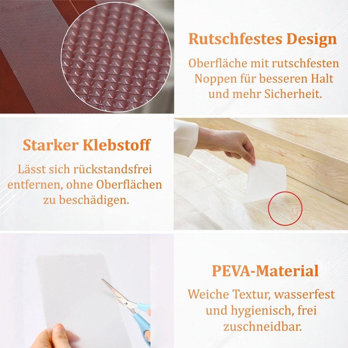 SolidKeus - Transparante Trapmatten, Antislip en Zelfklevend voor Houten Trappen