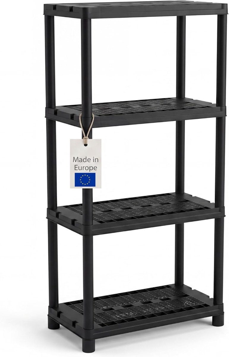 BigDean Rek voor zware lasten - set van 2 - kelderrek - opbergrek - steekrek - 131 x 58 x 30 cm - elk tot ca. 120 kg belastbaar en 4 planken