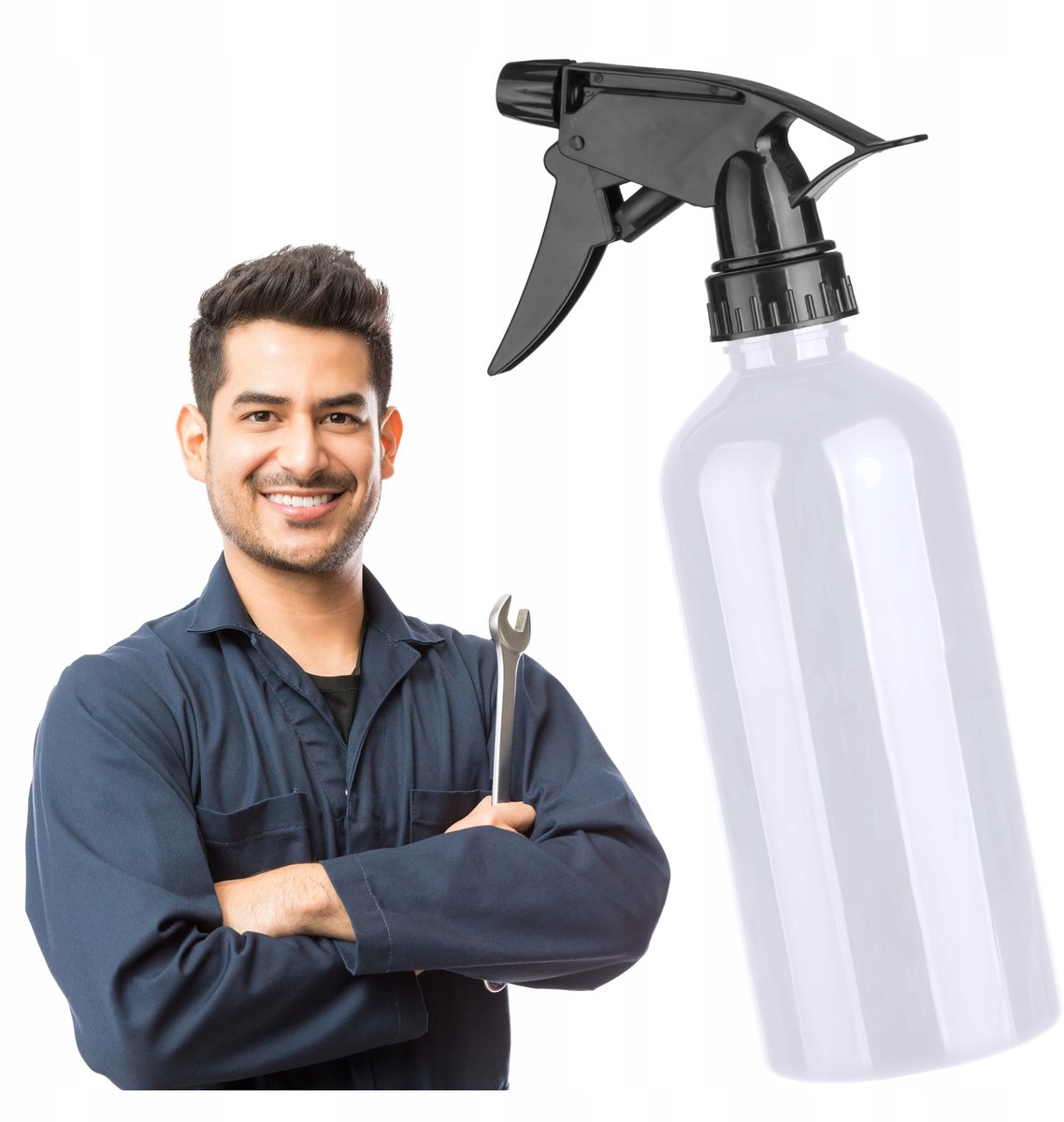 Grote 450ml Sprayfles met Verstelbare Vernevelaar - Wit