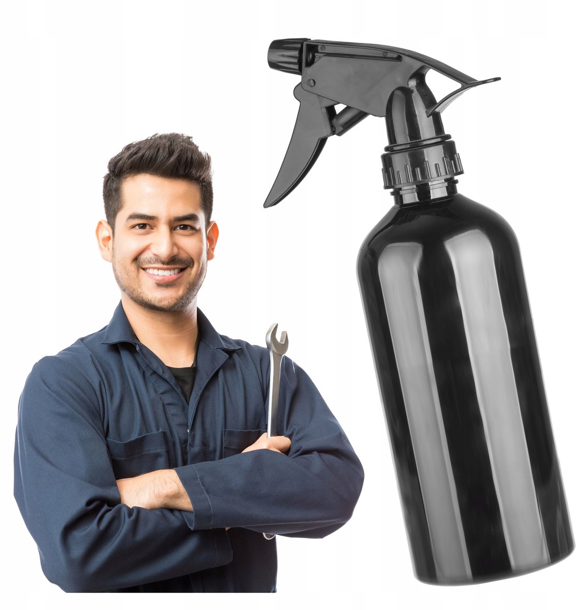 Grote zwarte spuitfles 450 ml met verstelbare verstuiver