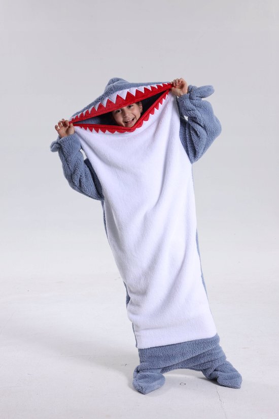 Merkloze Shark Slaapzak Onesie - Warm en gezellig voor kinderen en volwassenen van merkloze — afbeelding 3