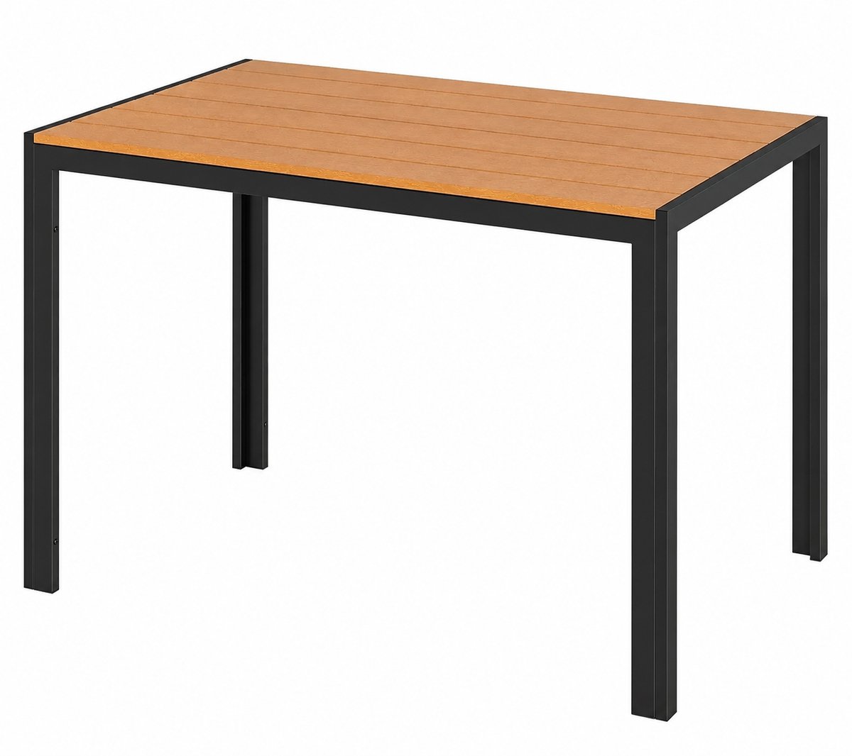 Bruinsma INEX Tuintafels - Tuintafel Aluminium - Buiten Eettafel - 4/6 Persoons - 9,5 cm Brede WPC-Latten - 110Lx70Bx73H CM – Hout - Zwart