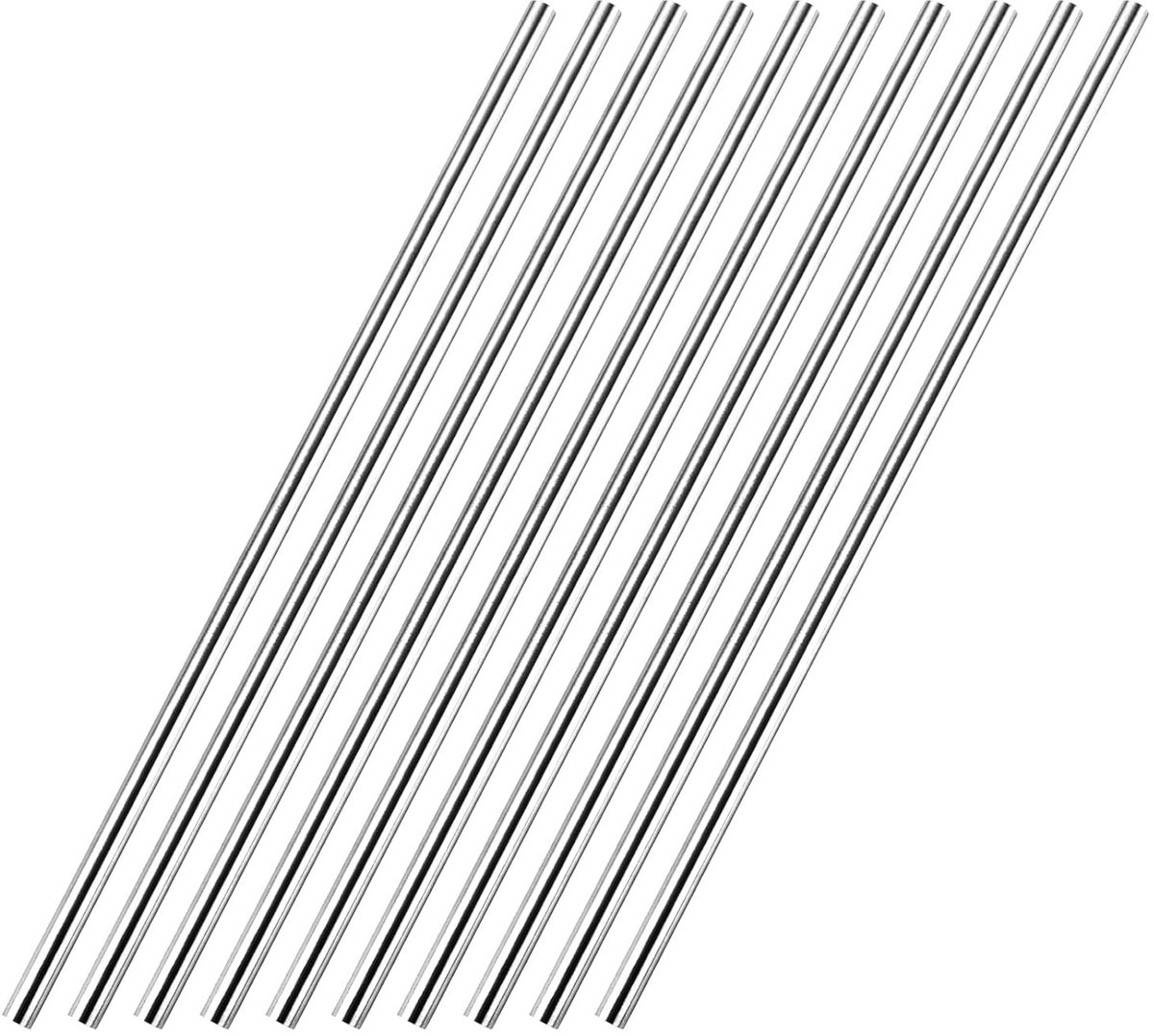 Stainless Steel Ronde Staven 8 mm x 300 mm - 10 Stuks, Ideaal voor DIY Projecten, Metaalbewerking en Constructie