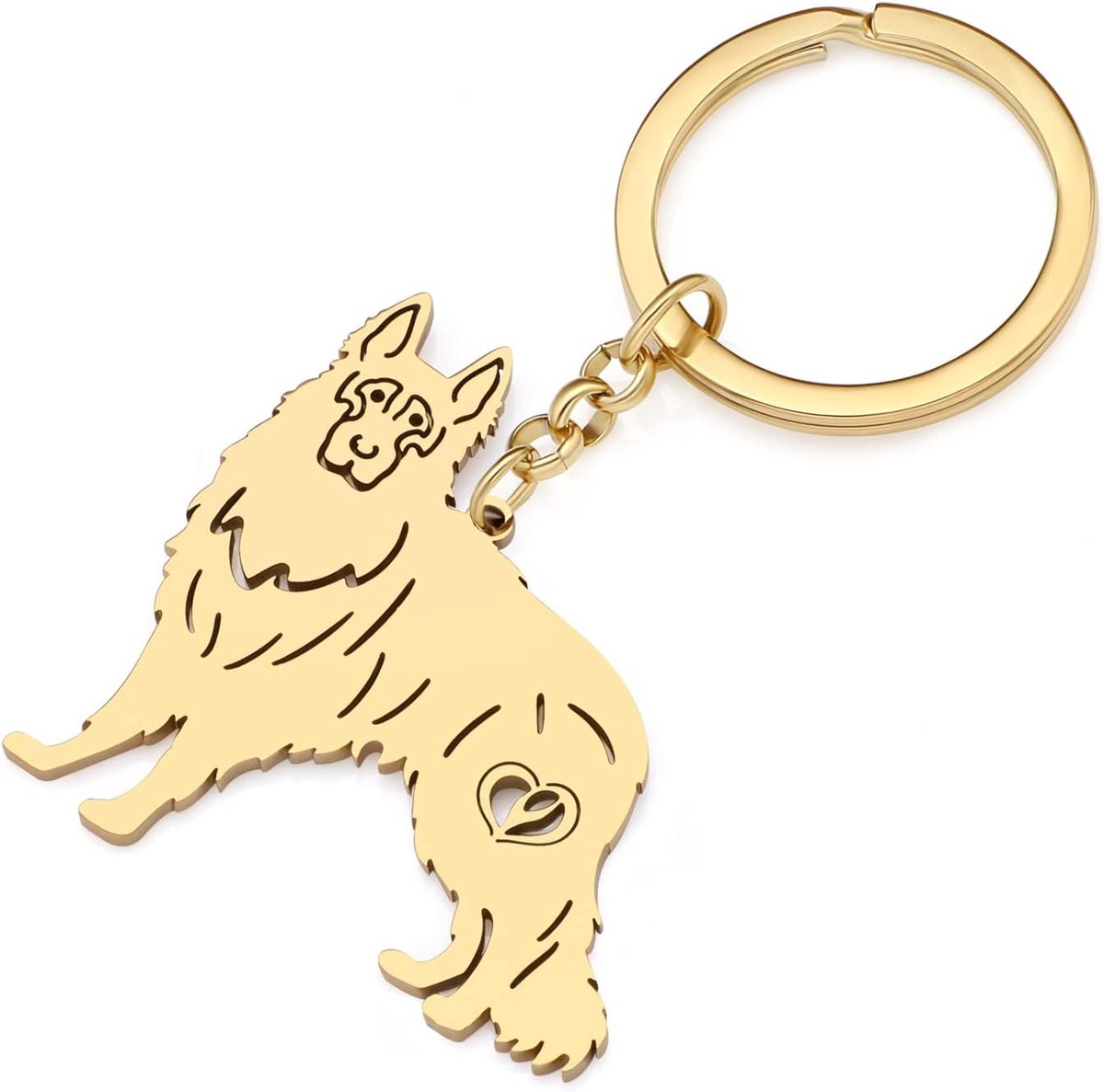 18K Goud Verzilverd Leuke Hond Sleutelhanger Sleutelhanger Voor Vrouwen Meisjes Geschenken Auto Portemonnee Sleutels Hond Liefhebbers Charms Accessoires