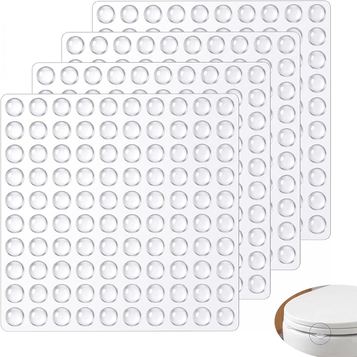 400 stuks zelfklevende siliconen buffers, 6 x 2 mm, transparante siliconen stoppers, zelfklevende deurstoppers, geluiddempers, bescherming voor meubels, laden, kasten