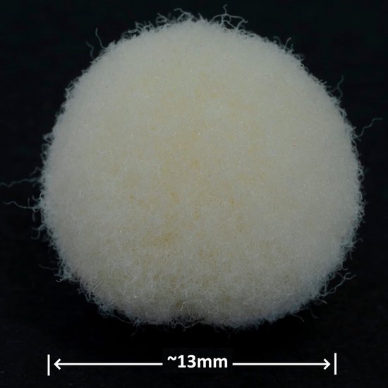 - C60470-100 pompons Ø 13 mm - kleur vuil-wit - van textiel - slingers om zelf vorm te geven voor hobby korte kleding decoratie naaien kleding borduurwerk — afbeelding 2