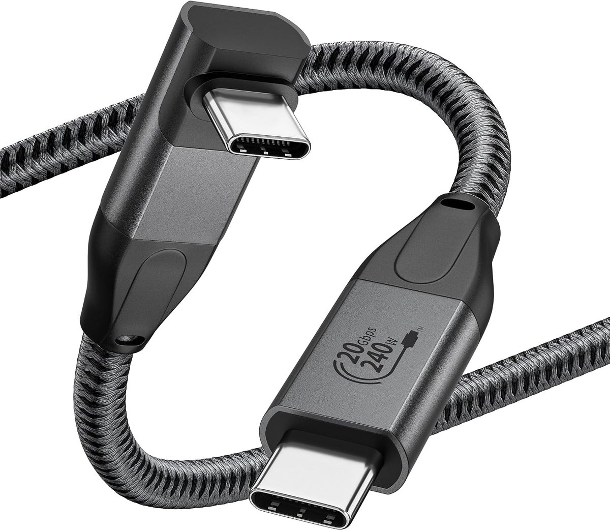 240 W USB-C naar USB C-kabel, 0,5 m, 20 Gbps, USB 3.2 Gen2 x 2 snellaadkabel (48V/5A) - 4K @60Hz USBC-monitorkabel voor MacBook Pro, iPad Pro/Air, iPhone 17/16/15 Pro Max, SSD, dock, eGPU