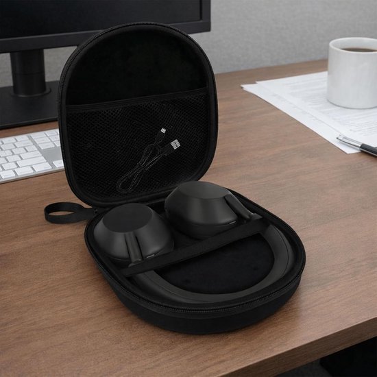 Compatibel met JBL Tune 510BT/520BT/670NC Live 460NC, met Sony WH-CH520/510, Draagbare reis-etui voor draadloze On-Ear-hoofdtelefoons, Hoofdtelefoonhoes Over-Ear (Zwart) van compatibel — afbeelding 4