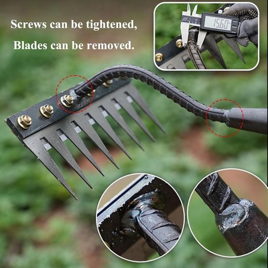 Wiethark 8 tanden - Voor tuin, wieden, harken, zaaien — afbeelding 3