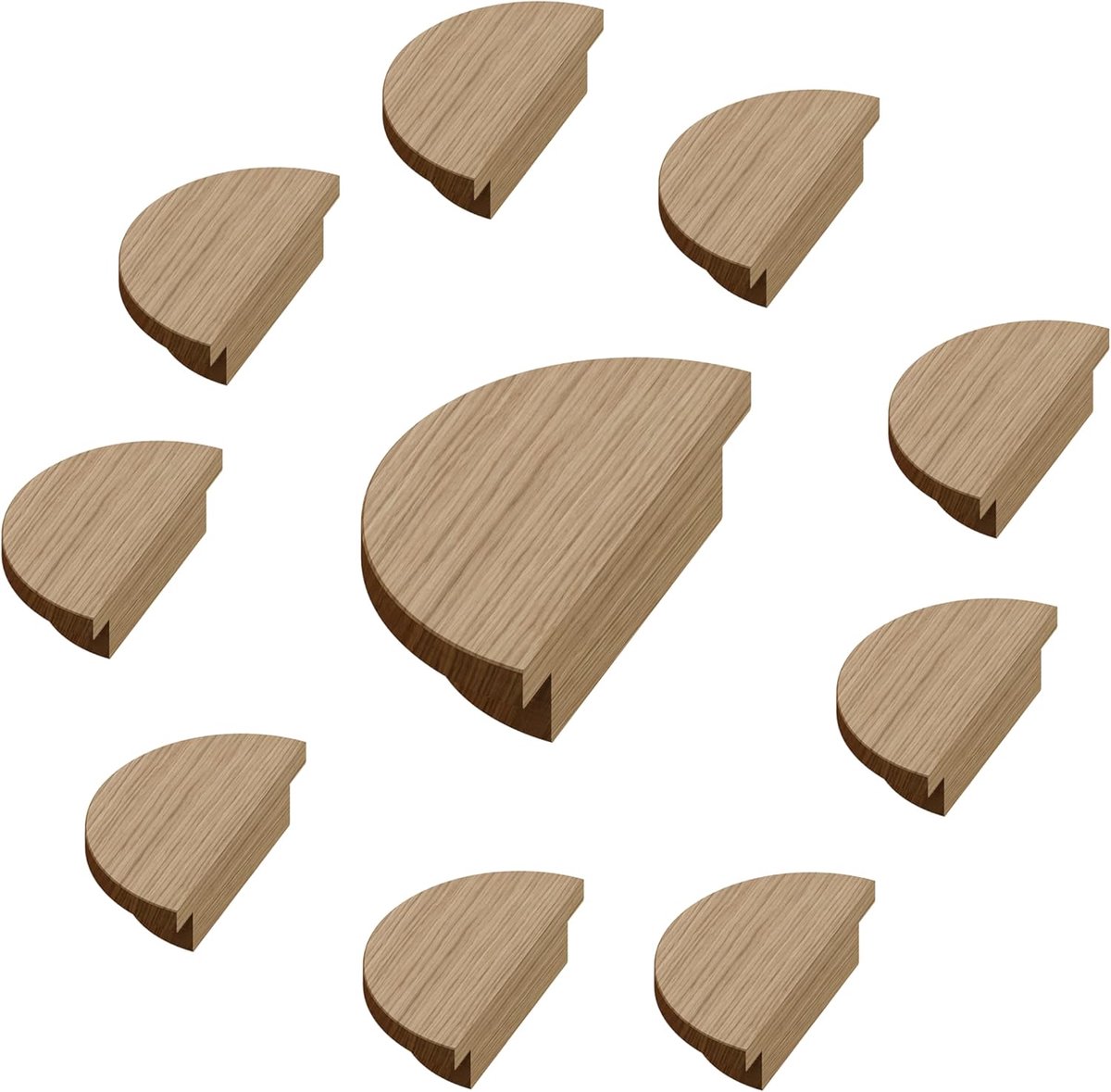 Houten meubelgrepen gemaakt van eikenhout | GAH02 | gatafstand 40mm, diameter 100mm, 10 stuks