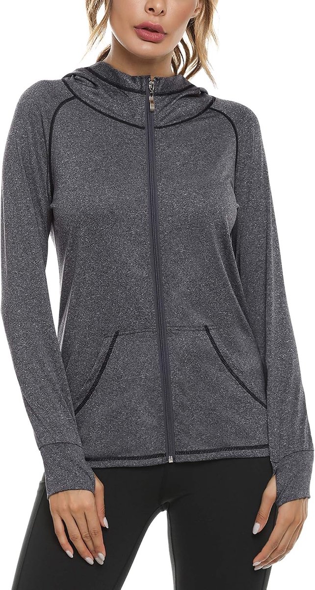 Sykooria Dames Hoodie Zip Up Vrouw Top Lange Mouw Sport Workout Hooded Jacket Sweatshirt Jas Hoody Jas dames hoodie