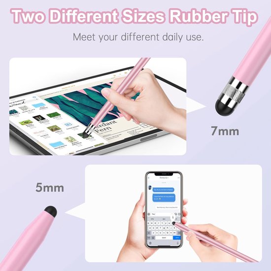 3 styluspennen voor touchscreen, gevoeligheid en capacitieve stylus 2-in-1 tablet touchscreen pen met 6 extra reservetips voor iPad Pro/iPhone/Samsung Galaxy en alle universele aanraakapparaten — afbeelding 4