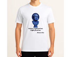 Science explained me. Coffee fixed me Democritus - T Shirt - cute - kawaii - Gift - Cadeau - schattig - schattigdesign - liefdesign - pastelkunst - Funny - Boeken - Filosoof
