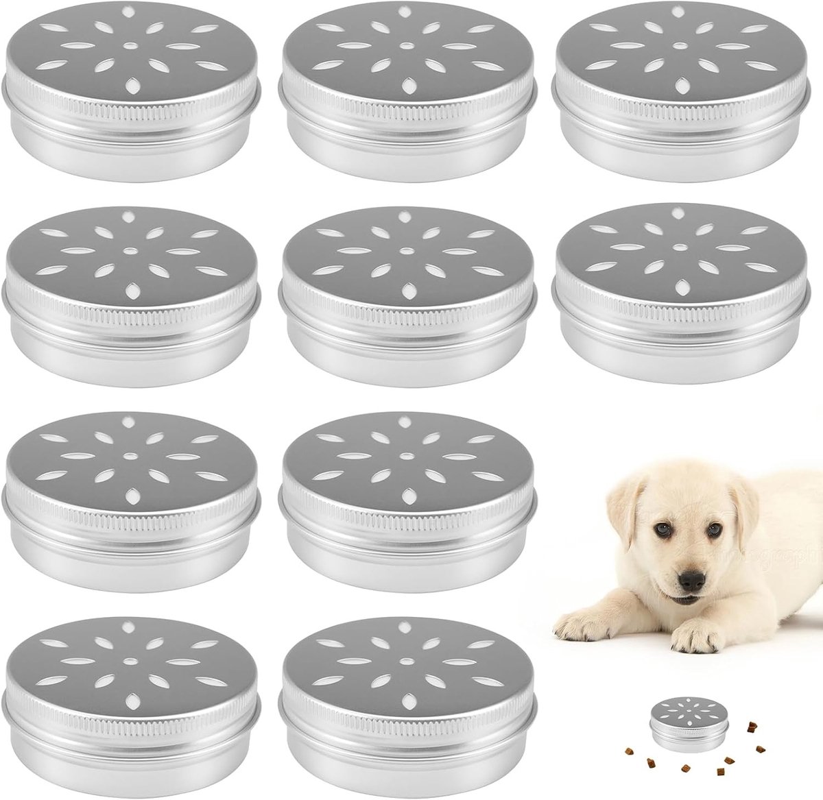10 Stuks Geurdozen voor Honden, Trainingdozen voor Neuswerk en Geurtraining | Ronde Blikken voor Puppy Geurtraining, Aluminium Geurcontainers voor Honden